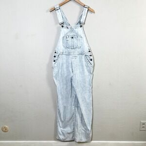 Faherty Overalls Topsail Women's Striped Denim Adjustable Straps Size Small